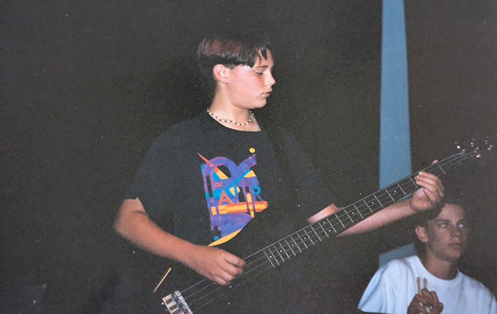 Little 6th Gio playing bass