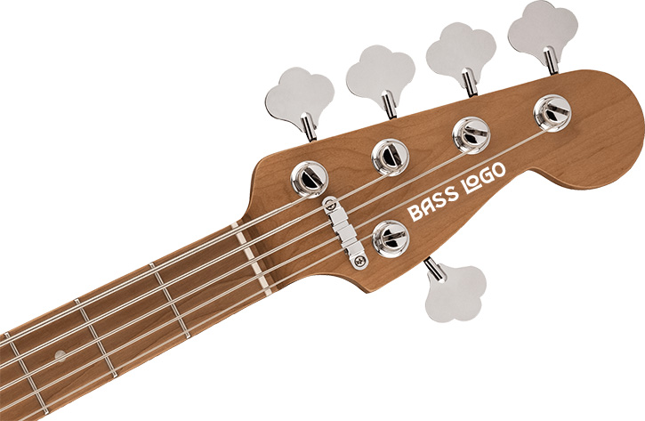 A bass headstock with "Bass Logo" instead of an actual logo