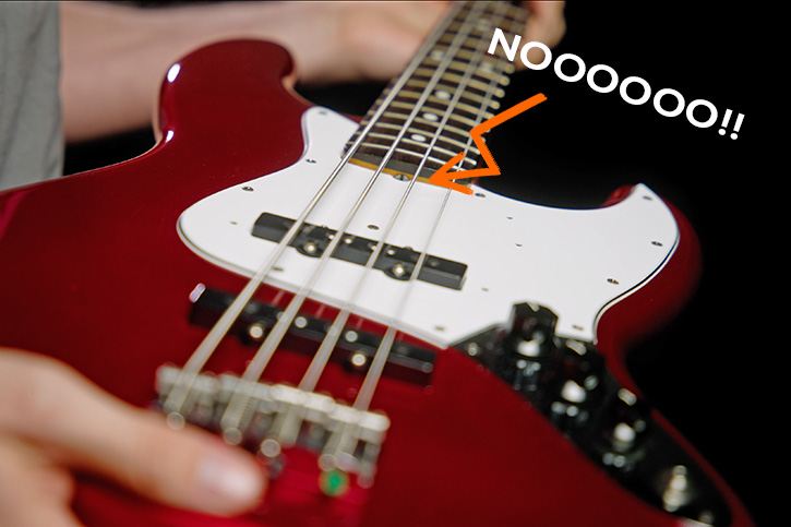 Picture showing the adjustment placement on a vintage style neck