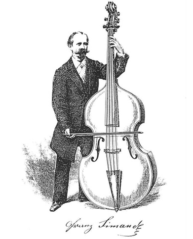Old drawing of Franz Simandl