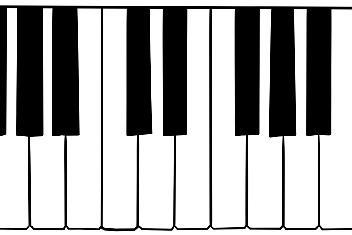 Graphic of a blank piano keyboard