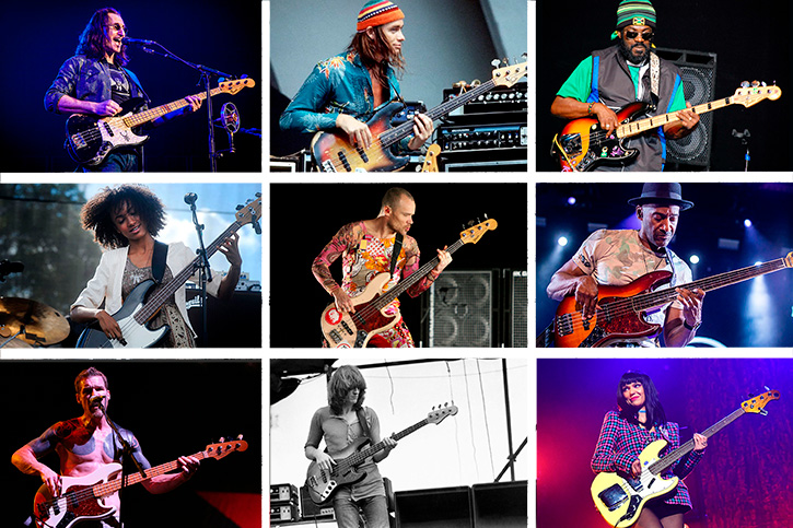 Selection of J bass players